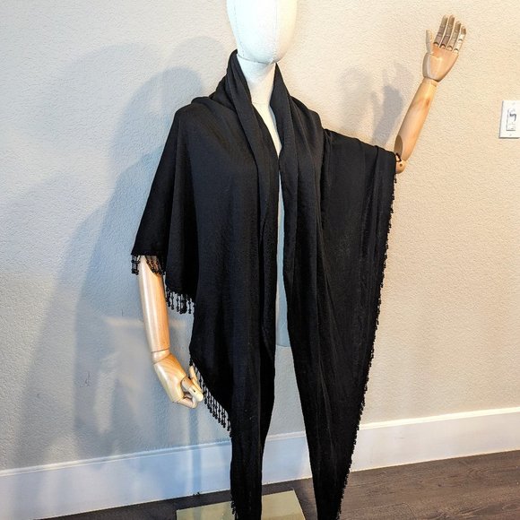 Silver Threads LTD Beaded Fringe Cape | Goth | Witchy - Picture 2 of 6